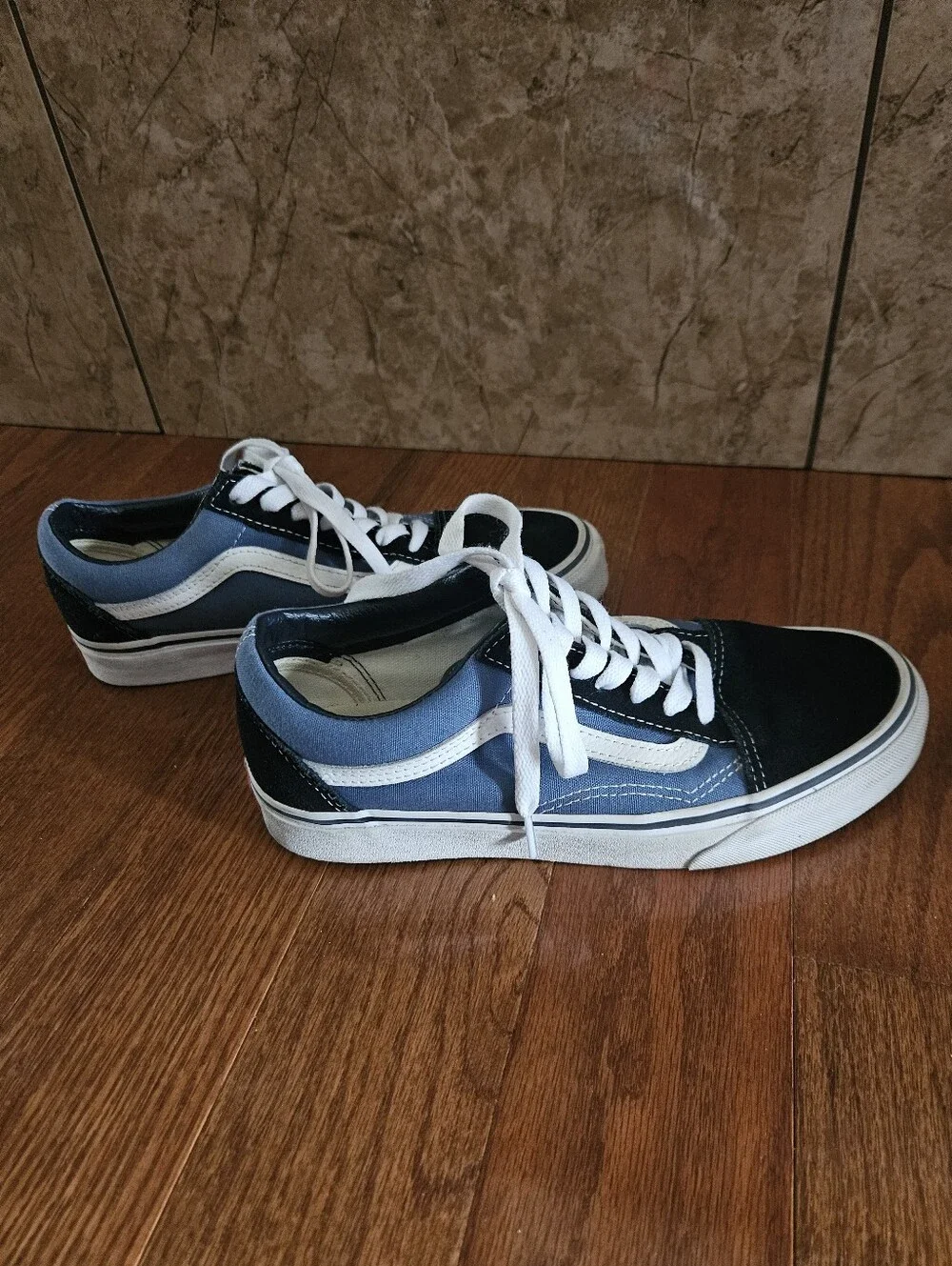 Vans Old Skool Sneakers in Blue, Black & White
